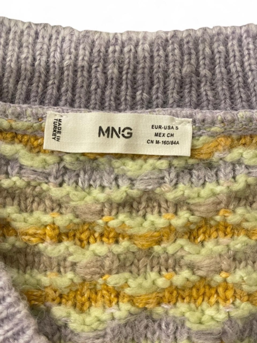 Mango Lavender & Yellow Sleeveless V-Neck Knit Vest - Picture 5 of 5